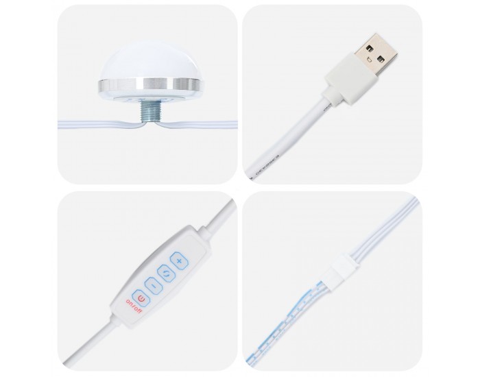 Sonata H Тоалетка с LED светлина Светлосиво 79x41x135 см