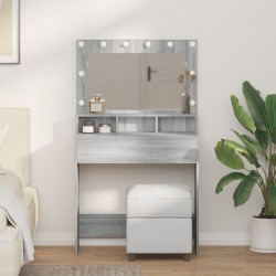 Sonata H Тоалетка с LED светлини Сиво Сонома 79x41x135 см - Măsuțe de toaletă și oglinzi