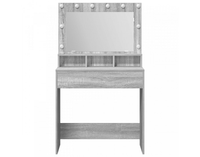 Sonata H Тоалетка с LED светлини Сиво Сонома 79x41x135 см