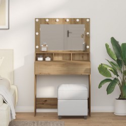 Sonata H Тоалетка с LED светлини - Занаятчийски дъб 79x41x135 см - Măsuțe de toaletă și oglinzi