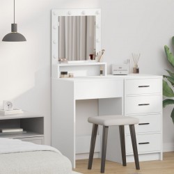 Sonata H Тоалетка с LED светлини, бяла, 50x41x135 см - Măsuțe de toaletă și oglinzi