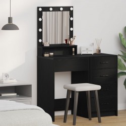 Sonata H Тоалетка с LED светлини, Черен дъб, 50x41x135 см - Măsuțe de toaletă și oglinzi
