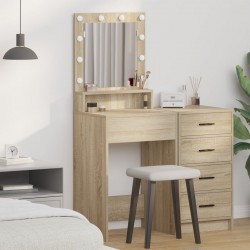 Sonata H Тоалетна маса с LED осветление в цвят Сонома дъб, 50x41x135 см - Măsuțe de toaletă și oglinzi