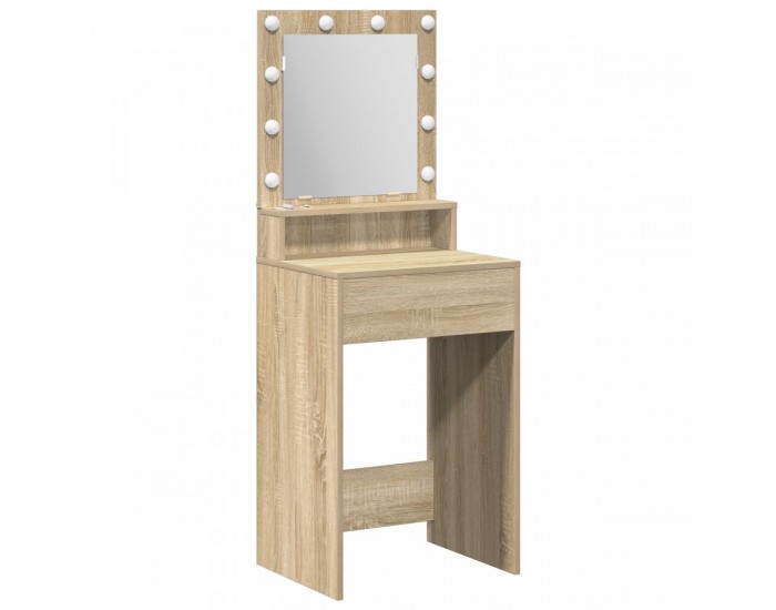 Sonata H Тоалетна маса с LED осветление в цвят Сонома дъб, 50x41x135 см