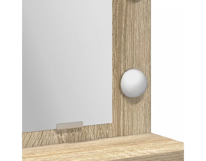 Sonata H Тоалетна маса с LED осветление в цвят Сонома дъб, 50x41x135 см
