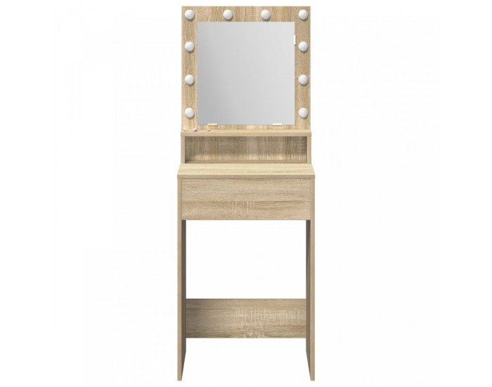 Sonata H Тоалетна маса с LED осветление в цвят Сонома дъб, 50x41x135 см