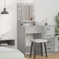 Sonata H Тоалетка с LED светлини, Светлосиво, 50x41x135 см - Măsuțe de toaletă și oglinzi