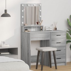 Sonata H Конзола с LED лампи в сиво Сонома - 50x41x135 см - Măsuțe de toaletă și oglinzi