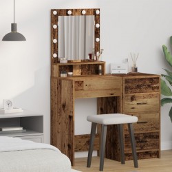 Sonata H Тоалетка с LED светлини - Старо дърво, 50x41x135 см - Măsuțe de toaletă și oglinzi