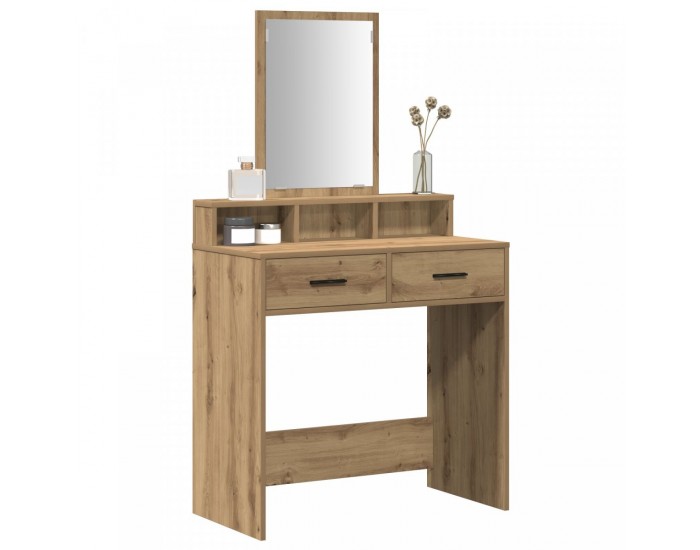 Супер тоалетна масичка с чекмеджета Занаятчийски дъб 79x41x140 см