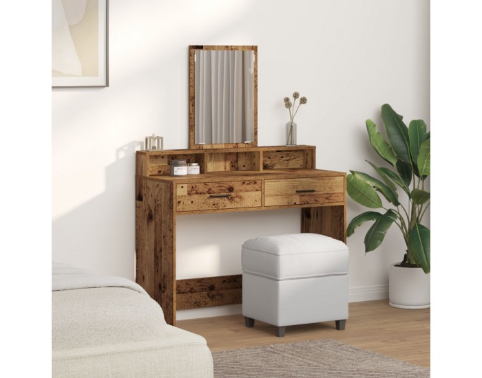 Sonata H Тоалктна маса с чекмеджета Старо дърво 100x41x140 см