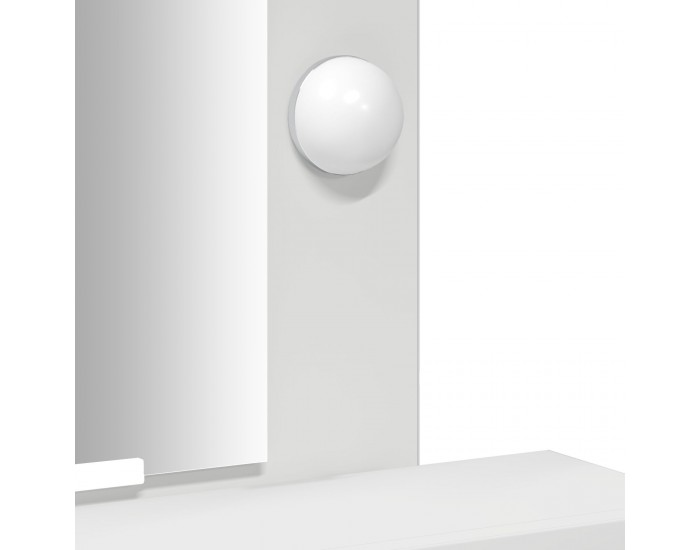видaXL Тоалетка с LED светлини Бяло 50x41x140 см