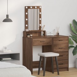 Sonata H Тоалетна маса с LED светлини Кафяв дъб 50x41x140 см - Măsuțe de toaletă și oglinzi