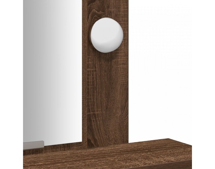 Sonata H Тоалетна маса с LED светлини Кафяв дъб 50x41x140 см