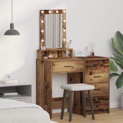Sonata H Тоалетка с LED светлини Стара дървесина 50x41x140 см - Măsuțe de toaletă și oglinzi