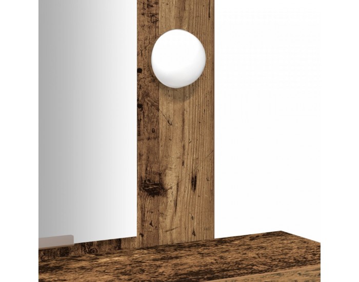 Sonata H Тоалетка с LED светлини Стара дървесина 50x41x140 см