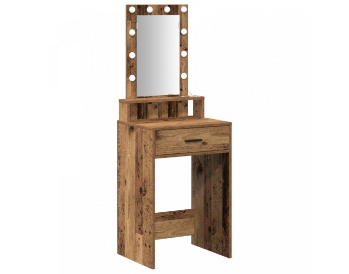 Sonata H Тоалетка с LED светлини Стара дървесина 50x41x140 см