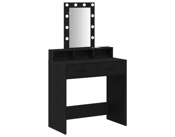 Sonata H Тоалетка с LED лампи, Черен дъб, 79x41x140 см