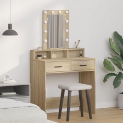 Sonata H Тоалета с LED лампи Сонома Дъб 79x41x140 см - Măsuțe de toaletă și oglinzi