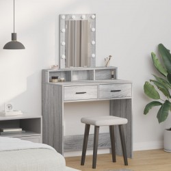 Sonata H Тоалетка с LED светлини Сив Сонома 79x41x140 см - Măsuțe de toaletă și oglinzi