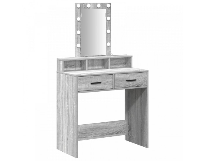 Sonata H Тоалетка с LED светлини Сив Сонома 79x41x140 см