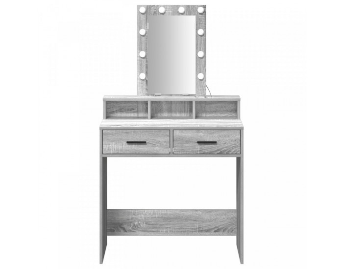 Sonata H Тоалетка с LED светлини Сив Сонома 79x41x140 см