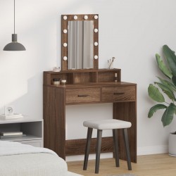 Sonata H Тоалетка с LED светлини в кафяв дъб 79x41x140 см - Măsuțe de toaletă și oglinzi