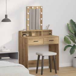 Sonata H Тоалетка с LED светлина от дърво 79x41x140 см - Măsuțe de toaletă și oglinzi