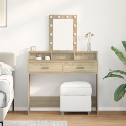Sonata H Тоалетка с LED светлини Сонома дъб 100x41x140 см - Măsuțe de toaletă și oglinzi