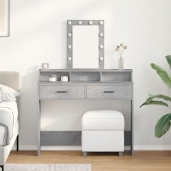 Sonata H Тоалетка с LED светлини Сив бетон 100x41x140 см - Măsuțe de toaletă și oglinzi