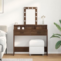 Sonata H Тоалетна маса с LED светлини, Кафяв дъб, 100x41x140 см - Măsuțe de toaletă și oglinzi