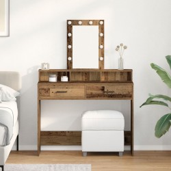 Sonata H Тоалетна маса с LED светлини - Старо дърво 100x41x140 см - Măsuțe de toaletă și oglinzi