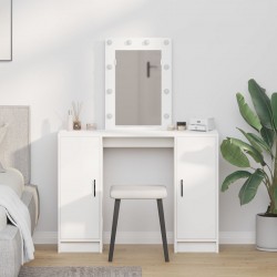 Sonata H Тоалетна масичка с LED светлини Бяла 102x33x135 см - Măsuțe de toaletă și oglinzi