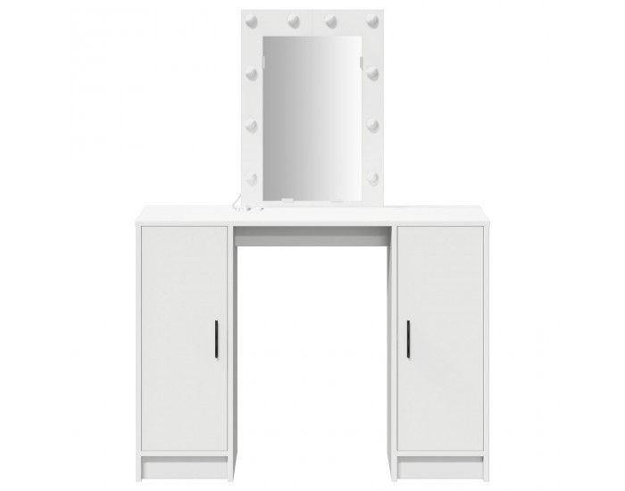 Sonata H Тоалетна масичка с LED светлини Бяла 102x33x135 см