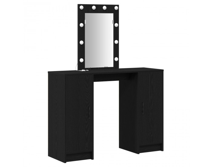 Sonata H Тоалетна маса с LED светлини Черен дъб 102x33x135 см