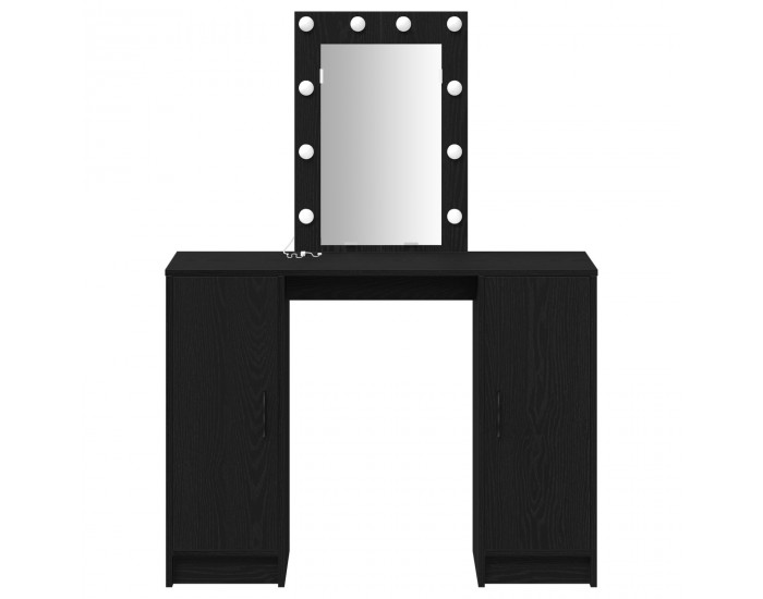 Sonata H Тоалетна маса с LED светлини Черен дъб 102x33x135 см