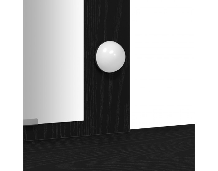 Sonata H Тоалетна маса с LED светлини Черен дъб 102x33x135 см