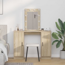 Sonata H Масичка за грим с LED осветление в Sonoma Oak, 102x33x135 см - Măsuțe de toaletă și oglinzi