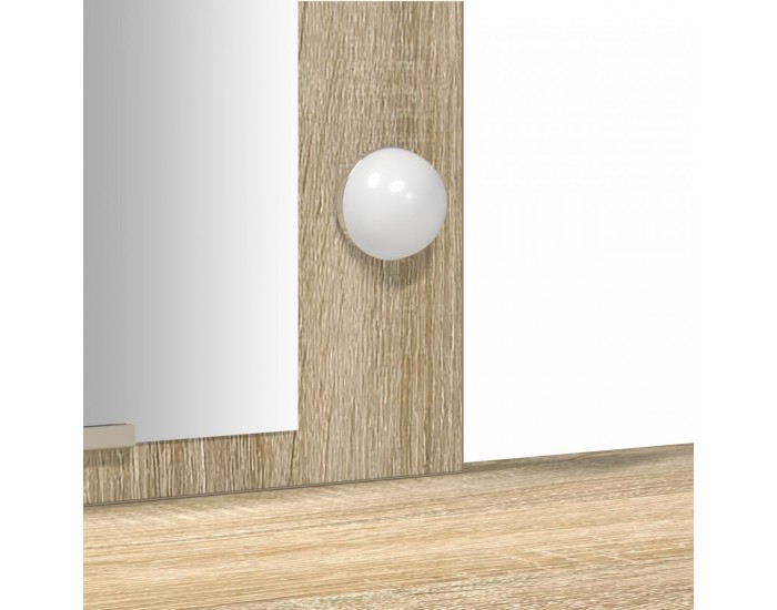Sonata H Масичка за грим с LED осветление в Sonoma Oak, 102x33x135 см