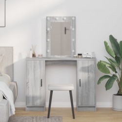 Sonata H Тоалетка с LED светлини Сиво Сонома 102x33x135 см - Măsuțe de toaletă și oglinzi