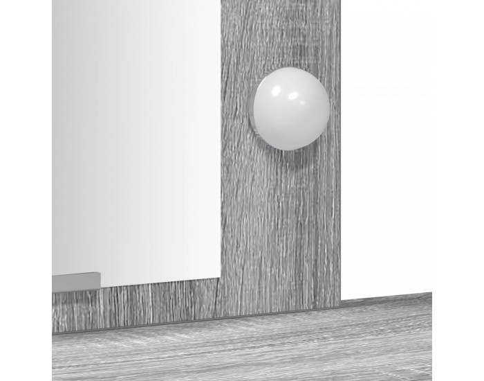 Sonata H Тоалетка с LED светлини Сиво Сонома 102x33x135 см