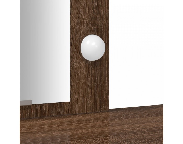 Sonata H Тоалетка с LED светлини Кафяв дъб 102x33x135 см