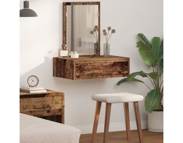 Sonata H Стенна тоалетка от старо дърво 60x40x70 см