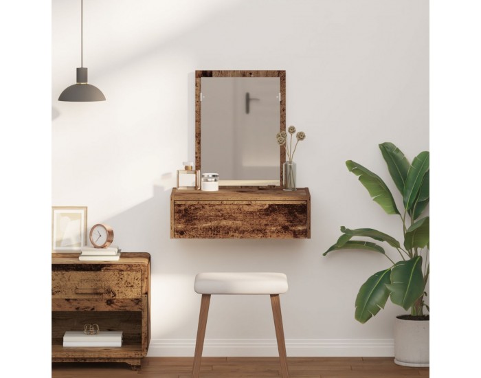 Sonata H Стенна тоалетка от старо дърво 60x40x70 см