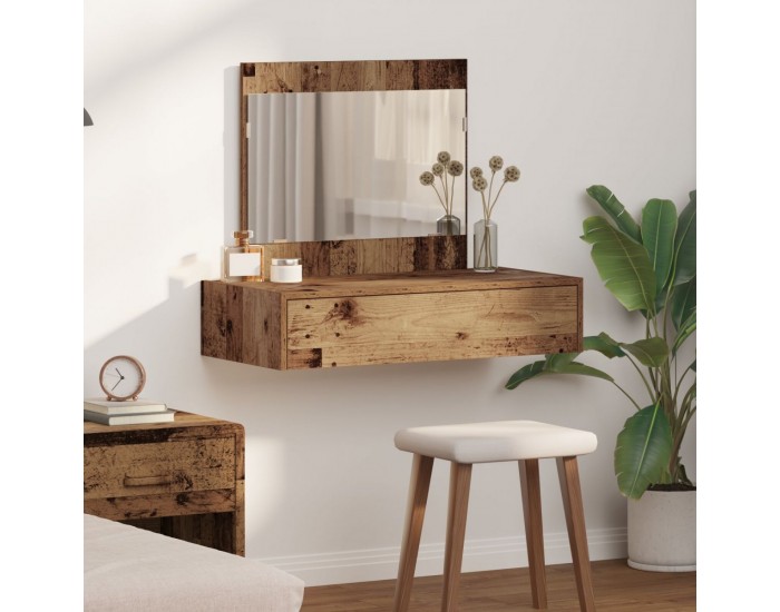 Sonata H Стенна тоалетна маса Старо дърво 83x40x70 см