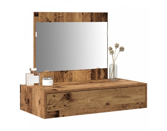 Sonata H Стенна тоалетна маса Старо дърво 83x40x70 см