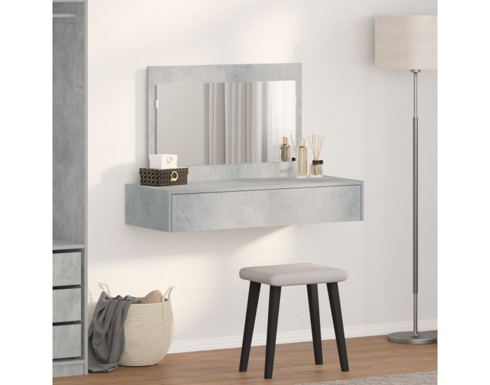 Sonata H Окачен тоалетен маса Бетонен сив 100x40x70 см