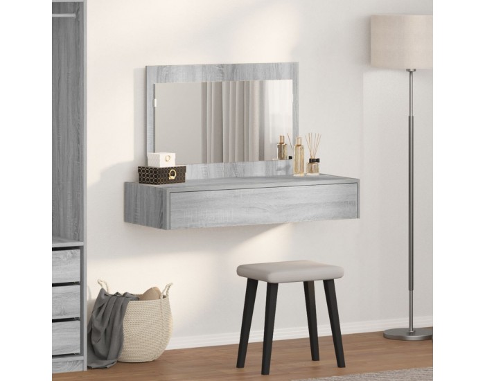 Sonata H Стенно тоалетно бюро сиво 100x40x70 см