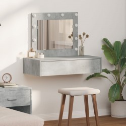 Sonata H Висяща тоалетна маса с LED осветление Сиво-бетоново - Dormitor