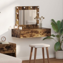 Sonata H Стенна тоалетна маса  с LED светлини Опушен дъб - Măsuțe de toaletă și oglinzi